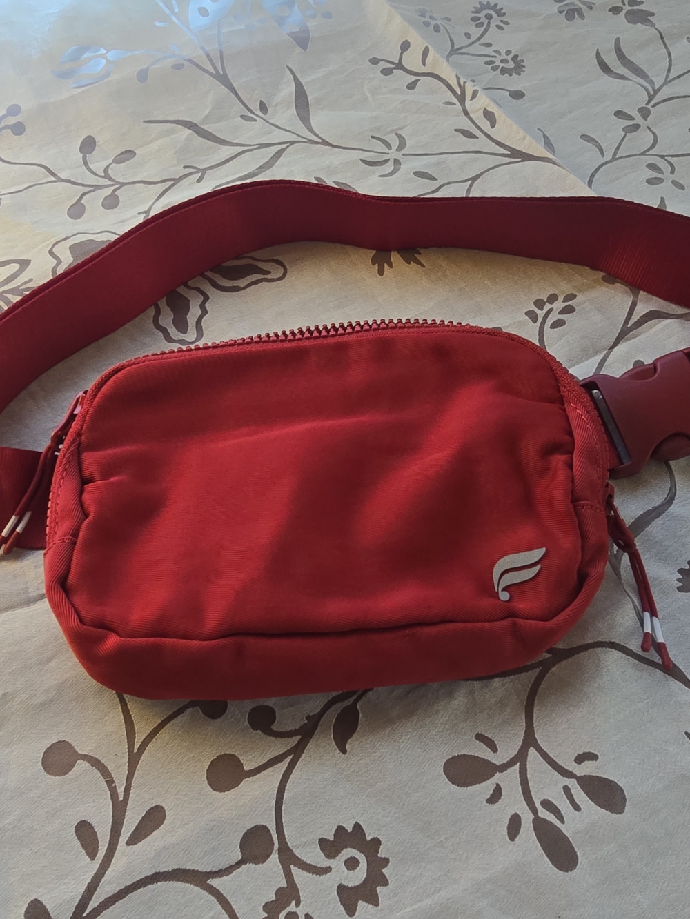 Red Crossbody Waist Bag with Logo
